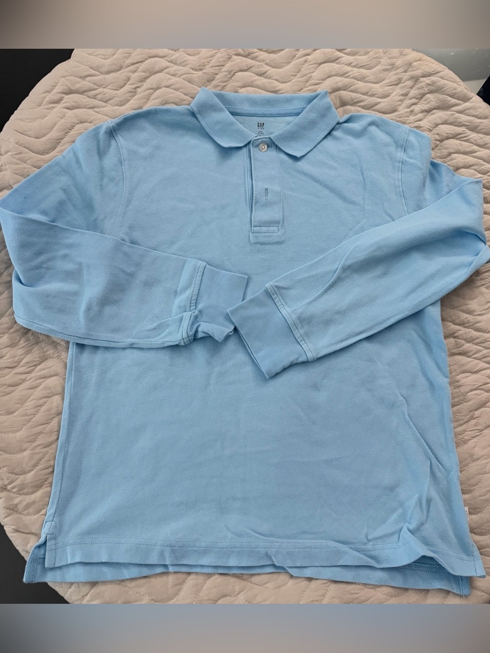 light blue long-sleeve cotton polo shirt from the Gap kids collection xxl